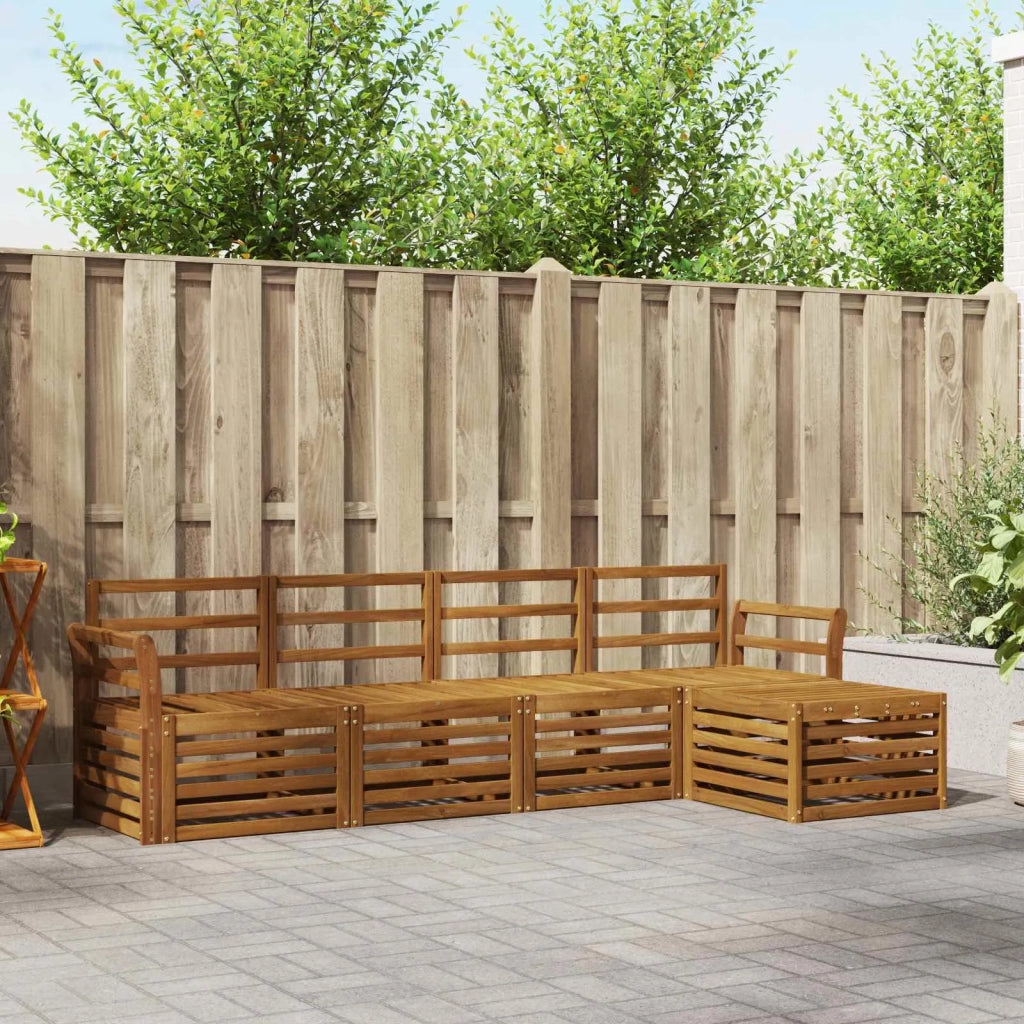 Set divani 5 pcs Naturale Legno di Acacia Massello 3374649