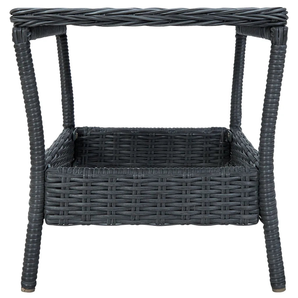 Set Divani da Giardino 3 pz con Cuscini Polyrattan Grigio Scuro cod mxl 51586