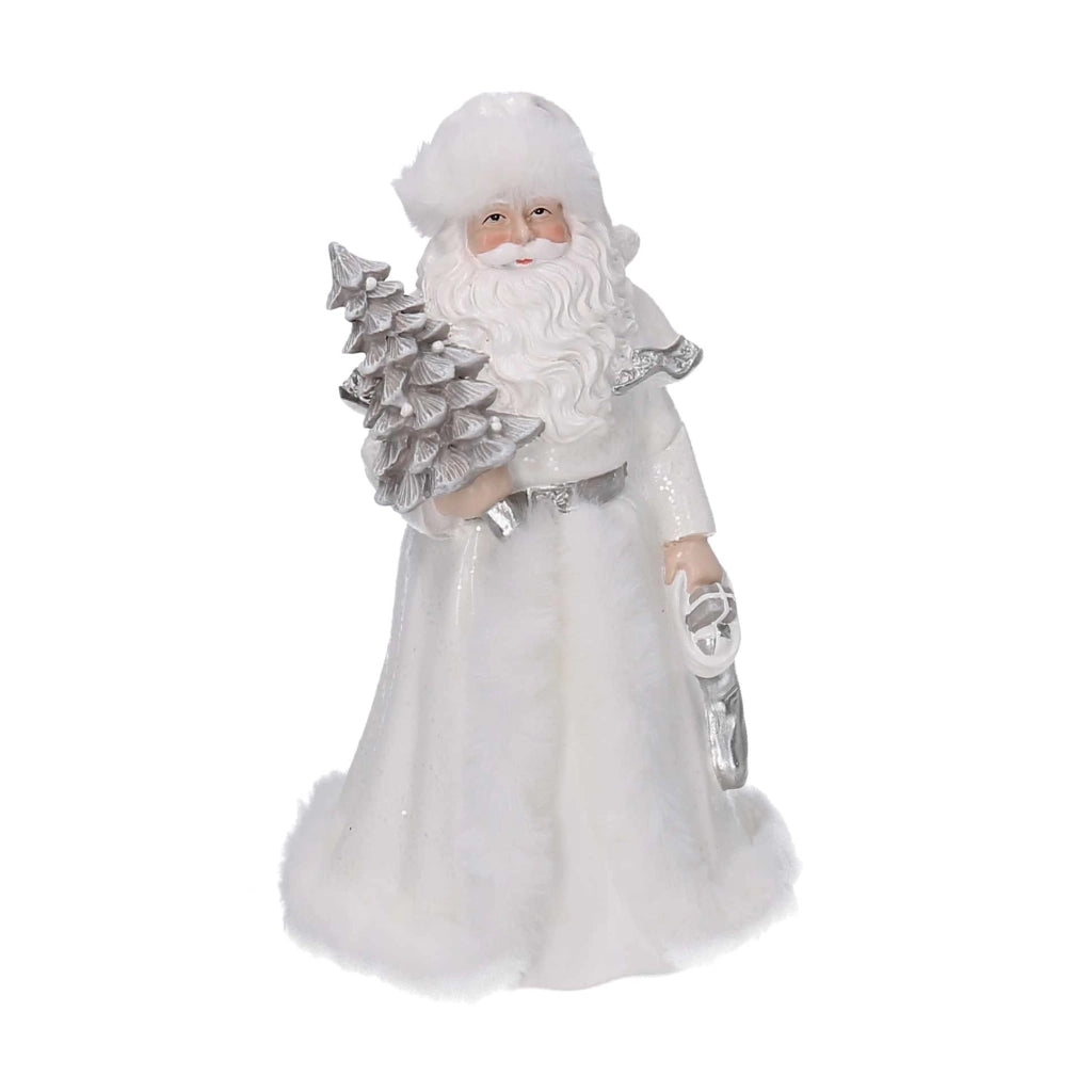 Babbo natale in resina bianco cm 14x12xh23