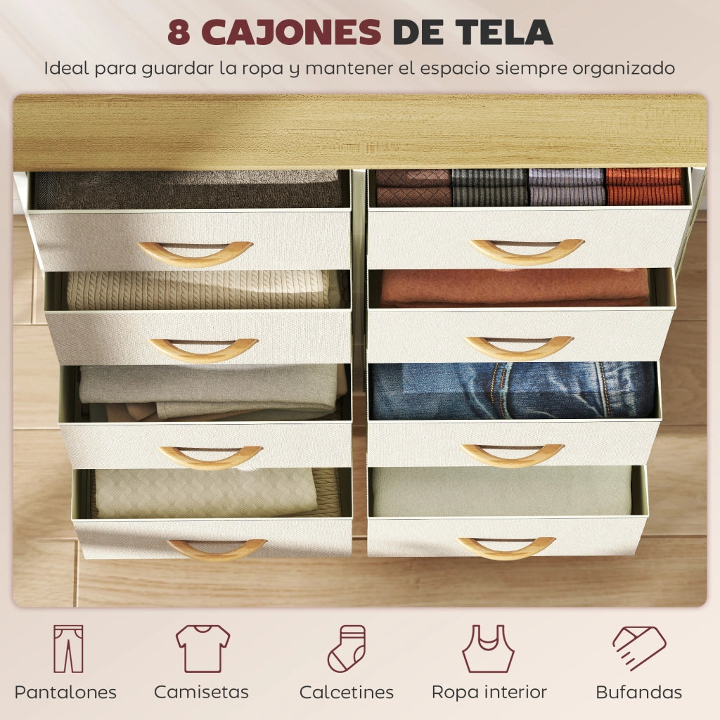 Cassettiera Tessuto ¨C zephmum ¨C Grigio Beige 60x40x