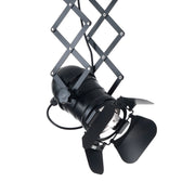 Lampadario a pantografo in alluminio nero opaco cm. Ø.12 x P.22