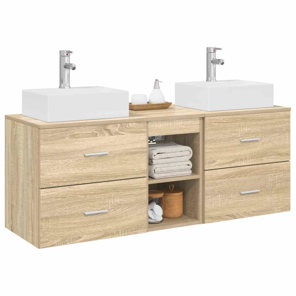 Set di Armadi da Bagno 3 pz Rovere Sonoma 49,5 x 41 x 62,5 cm 3405837
