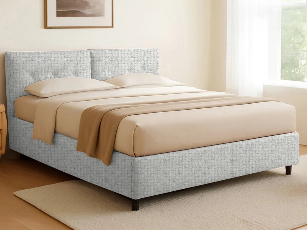 Truro, Letto Singolo Sfoderabile Made in Italy, Grigio Chiaro