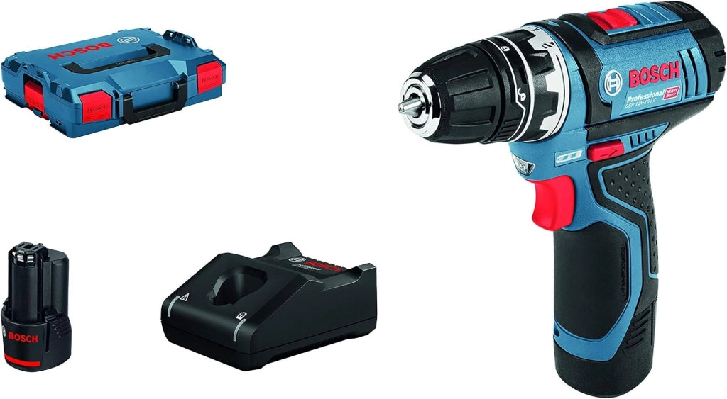 Bosch Professional Gsr 12V-15 Fc Flexiclick System 12V System Trapano-Avvitatore a Batteria, con 1X Accessorio, Mandrino Autoserrante Gfa 12-B, Batteria e Caricabatteria Non Incluse, in L-Boxx