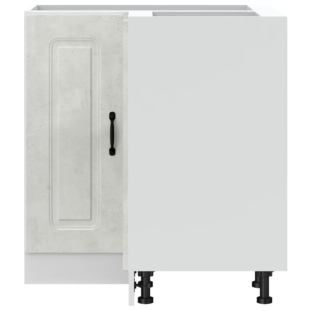 Mobile angolare da cucina moderno con ante pratiche 75,5 x 75,5 x 81,5 cm legno composito grigio cemento 02_0049934