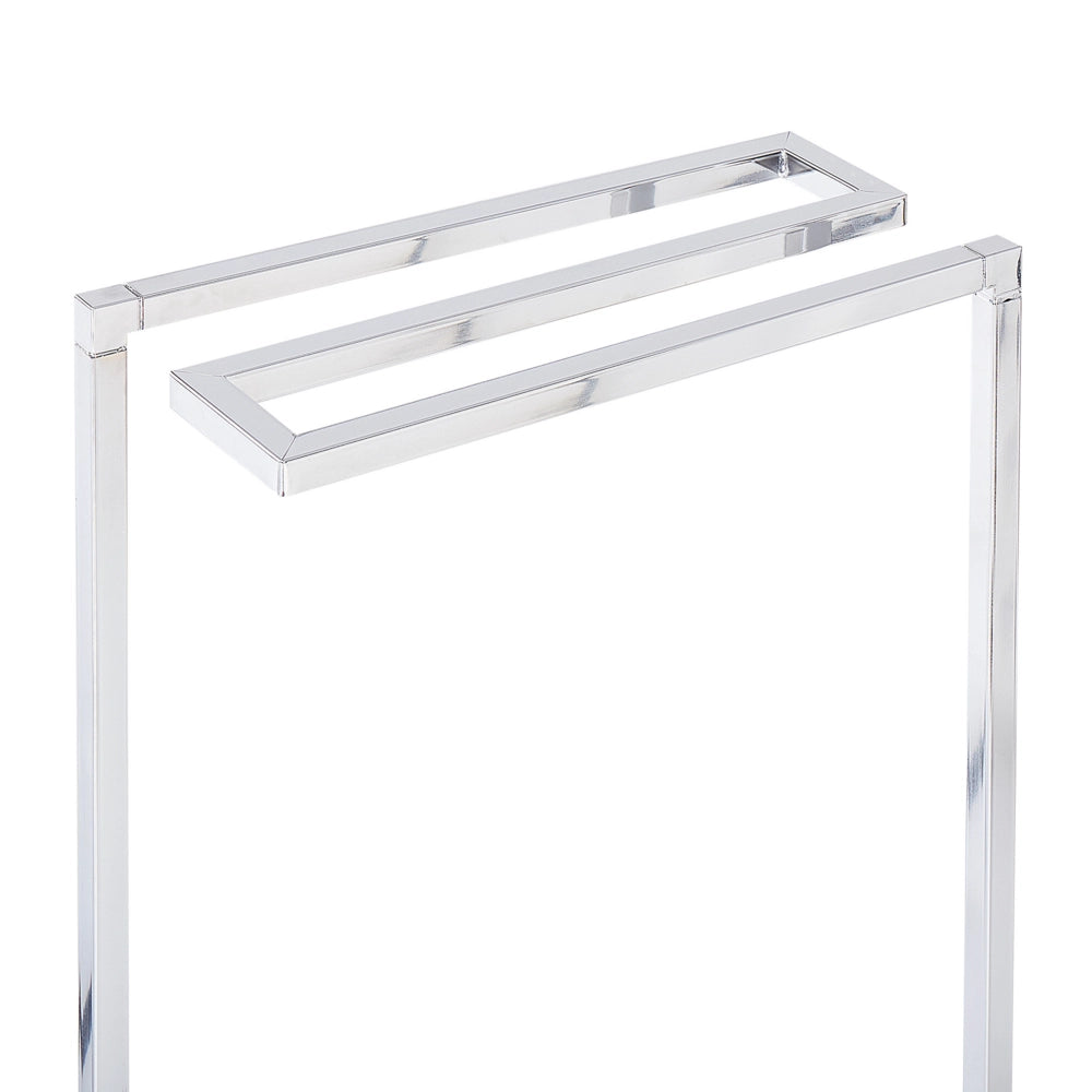 Portasciugamani in acciaio argentato lucido 3 binari portasciugamani da terra accessori da bagno moderni