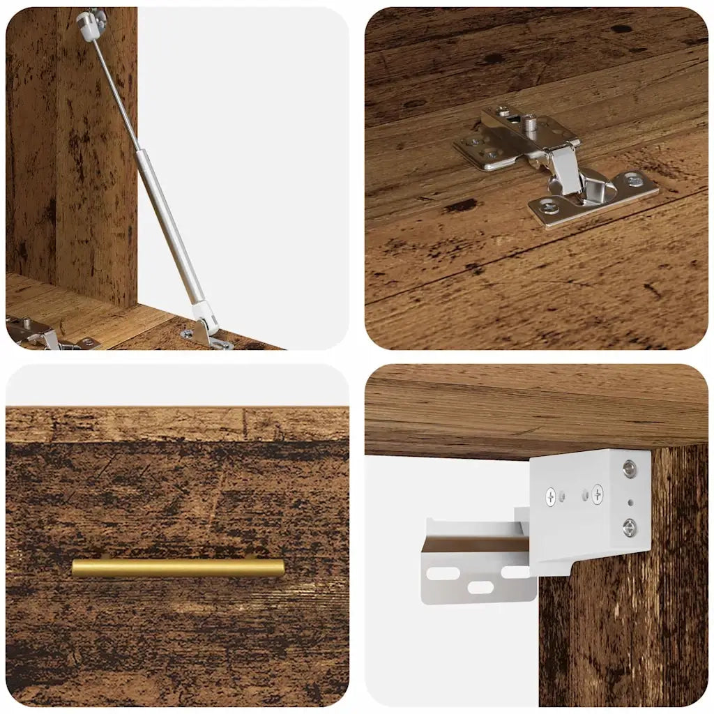 Armadietto a Muro | Mobile a Parete Legno vecchio 80 x 36.5 x 35 cm