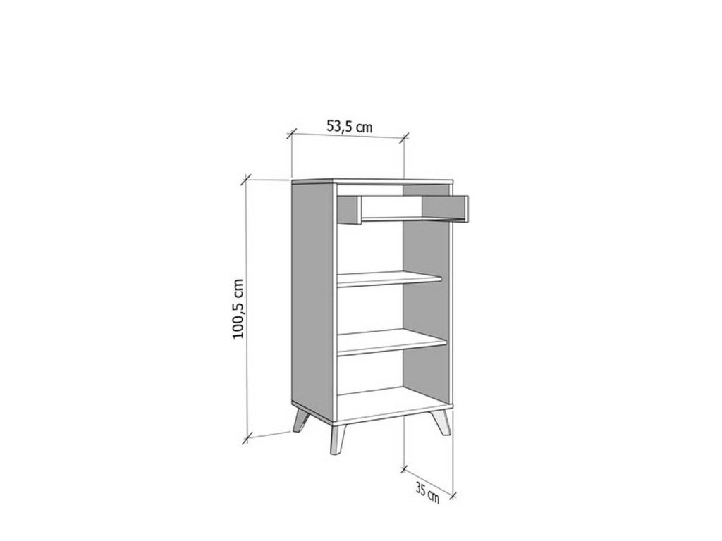 Sezzadio, Mobile da Ingresso un Cassetto, 53.5x35x100.5h cm Marrone Rovere