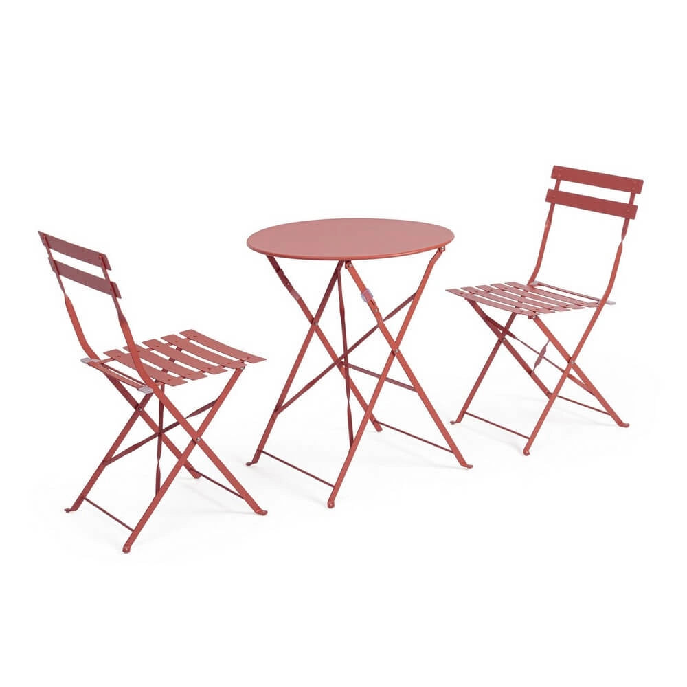 Set da 3 Posti Bistrot Pieghevole in Acciaio per Esterno - ORLIX