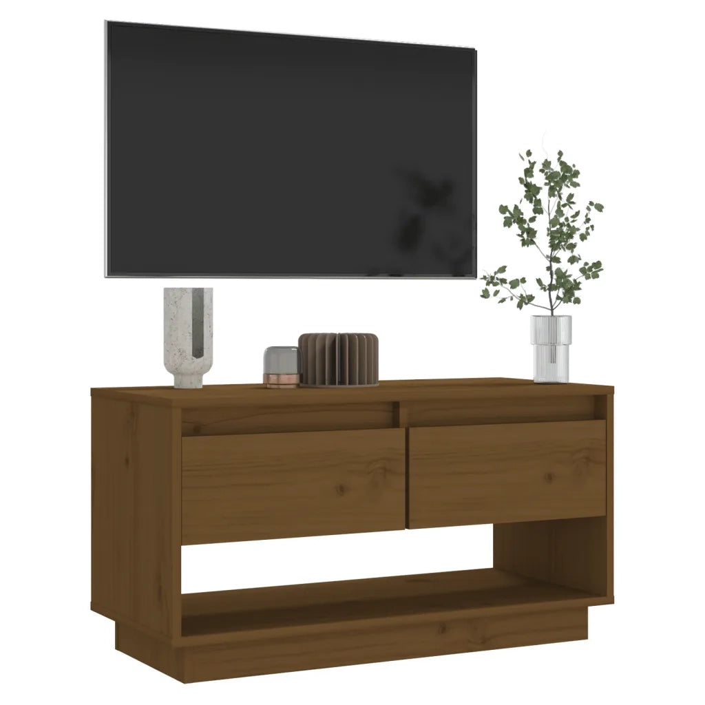 Mobile TV | Armadietto TV | Mobile Porta TV ambra 74x34x40 cm in Legno Massello di Pino
