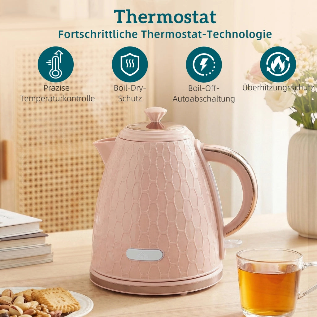 Set Bollitore e Tostapane ¨C Xylo ¨C 1,7L 2200W Rosa con Spegnimento Automatico