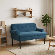 Loveseat con bottoni imbottiti Blu 120 x 66 x 78 cm Velluto 42041837