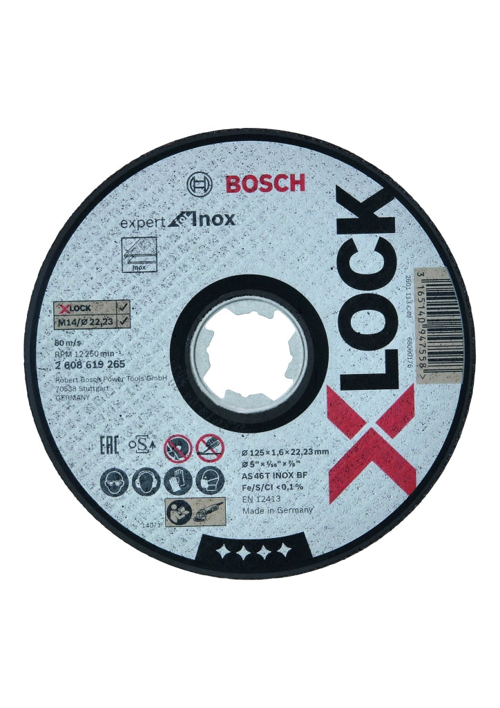2608619265 - X-LOCK Expert for Inox 125x1,6x22,23 taglio dritto AS 46 T INOX BF, 125 mm, 1,6 mm