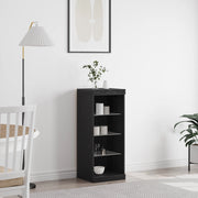 Sideboard con luci LED in rovere nero 41x37x100 cm