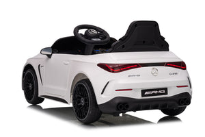 Macchina Elettrica per Bambini 12V Licenza Ufficiale Mercedes CLE53 Sedile in Pelle Bianco