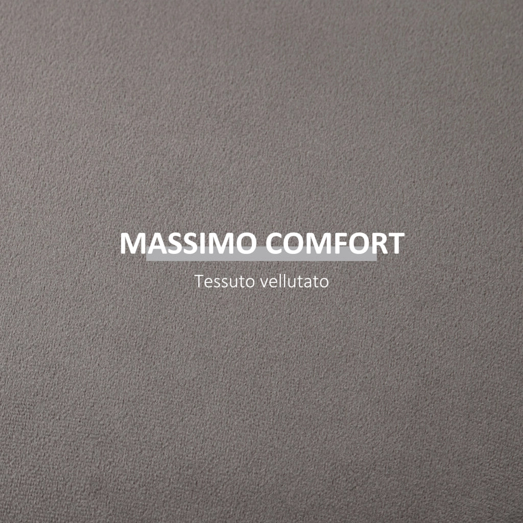 EASYCOMFORT  Pouf Contenitore in Velluto 2 in 1 Convertibile in Tavolino da Caffè, Ø44x47.5cm, Grigio