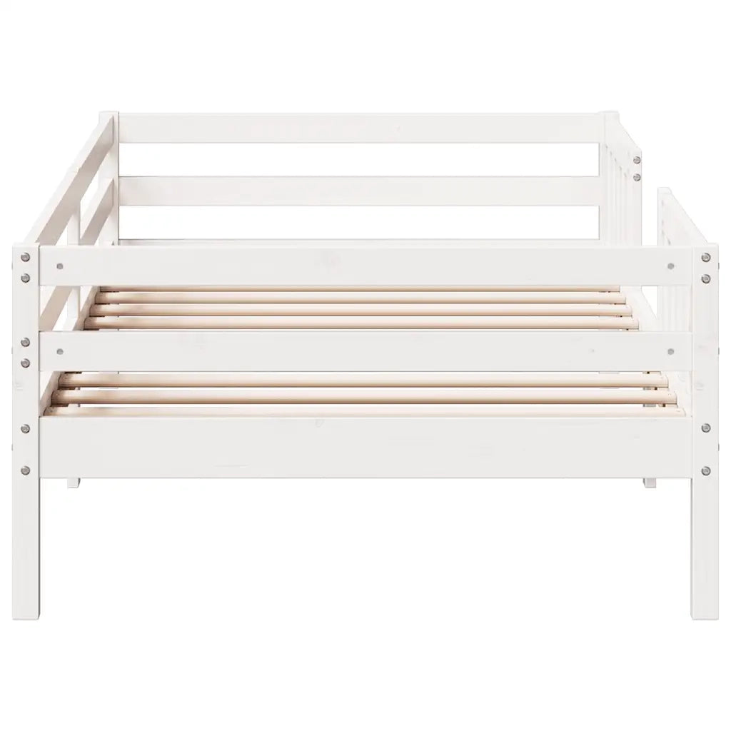 Letto senza Materasso Bianco 90x200 cm Legno Massello di Pino