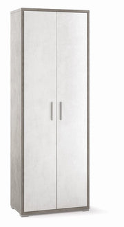 Armadio 2 Ante 2 Ripiani H199 L71 P41 Cm struttura Cemento frontali Bianco Ossido Db374k Sarmog