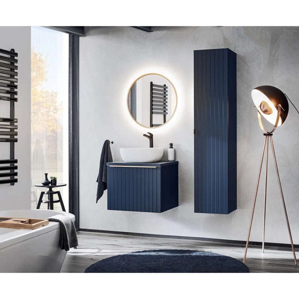 Specchio Bagno LED Tondo Dorato 60x60 cm Design
