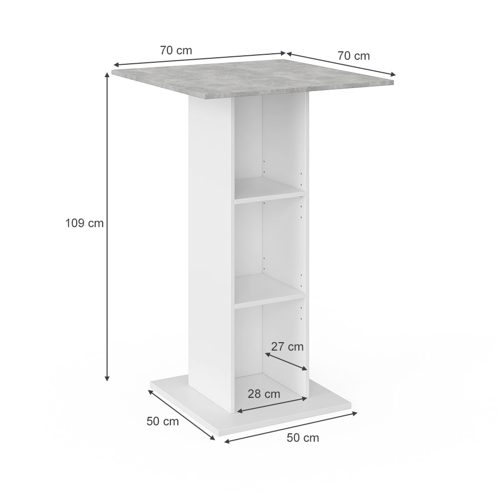 Vicco Tavolo bar alto Calcestruzzo 70 x 70 cm