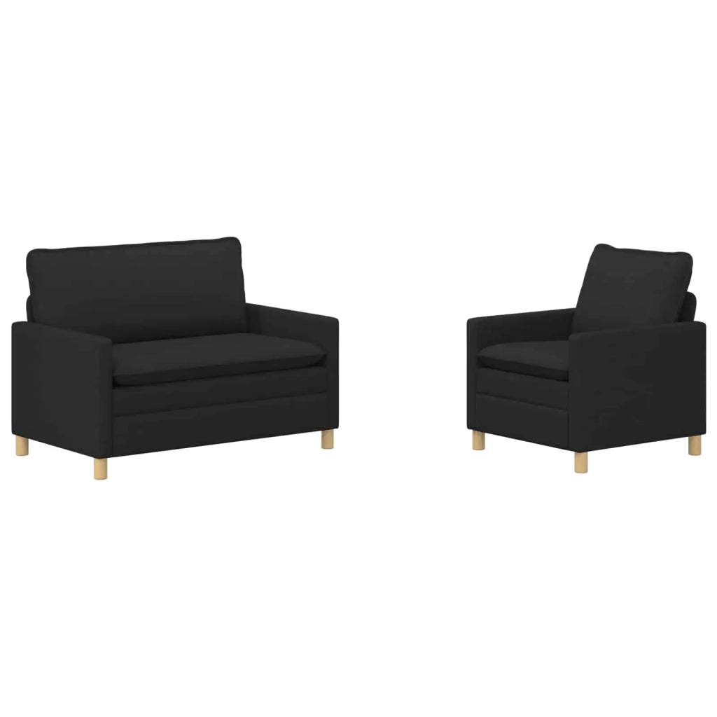 Set di divani 2 pz Nero Tessuto 3417019