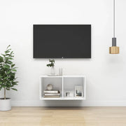 Armadietto TV da Parete Bianco 37x37x72 cm in Legno Multistrato 805471