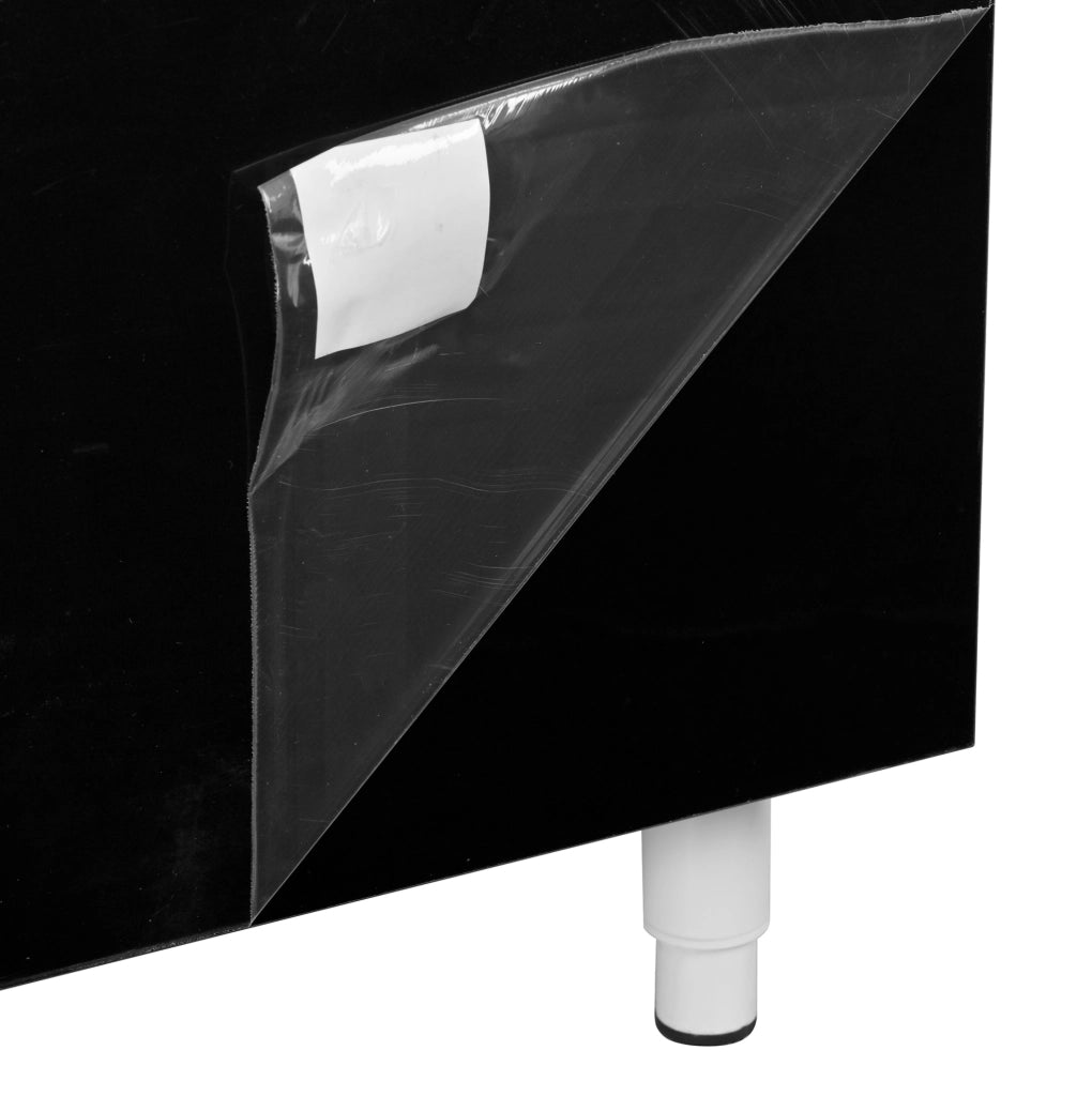 Mobile TV 258x38x48.5 cm allungabile con 3 ante; MDF e pannello truciolare; nero e bianco