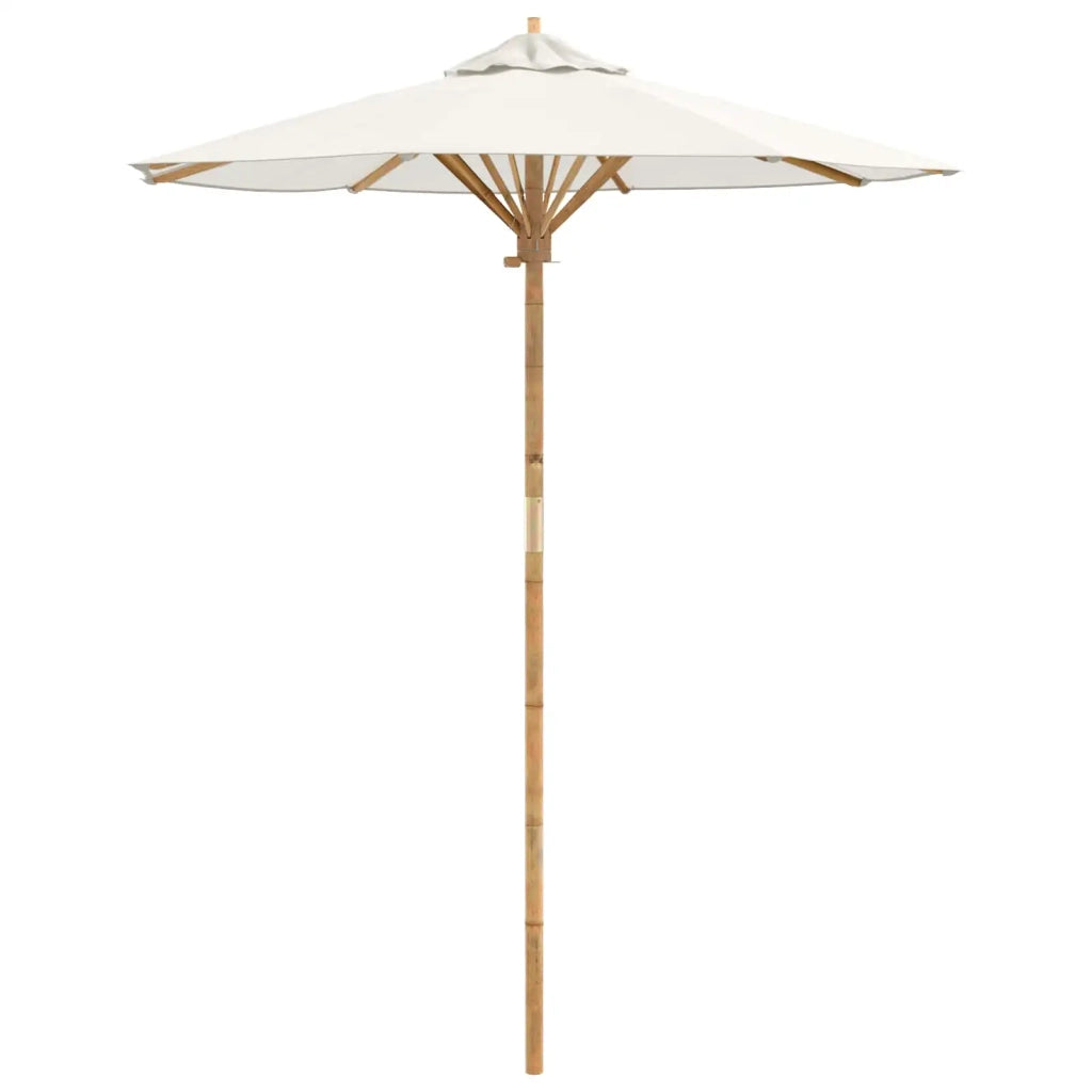 Ombrello da giardino Bianco Crema Ø 180 x 230 cm Bambù 4108080