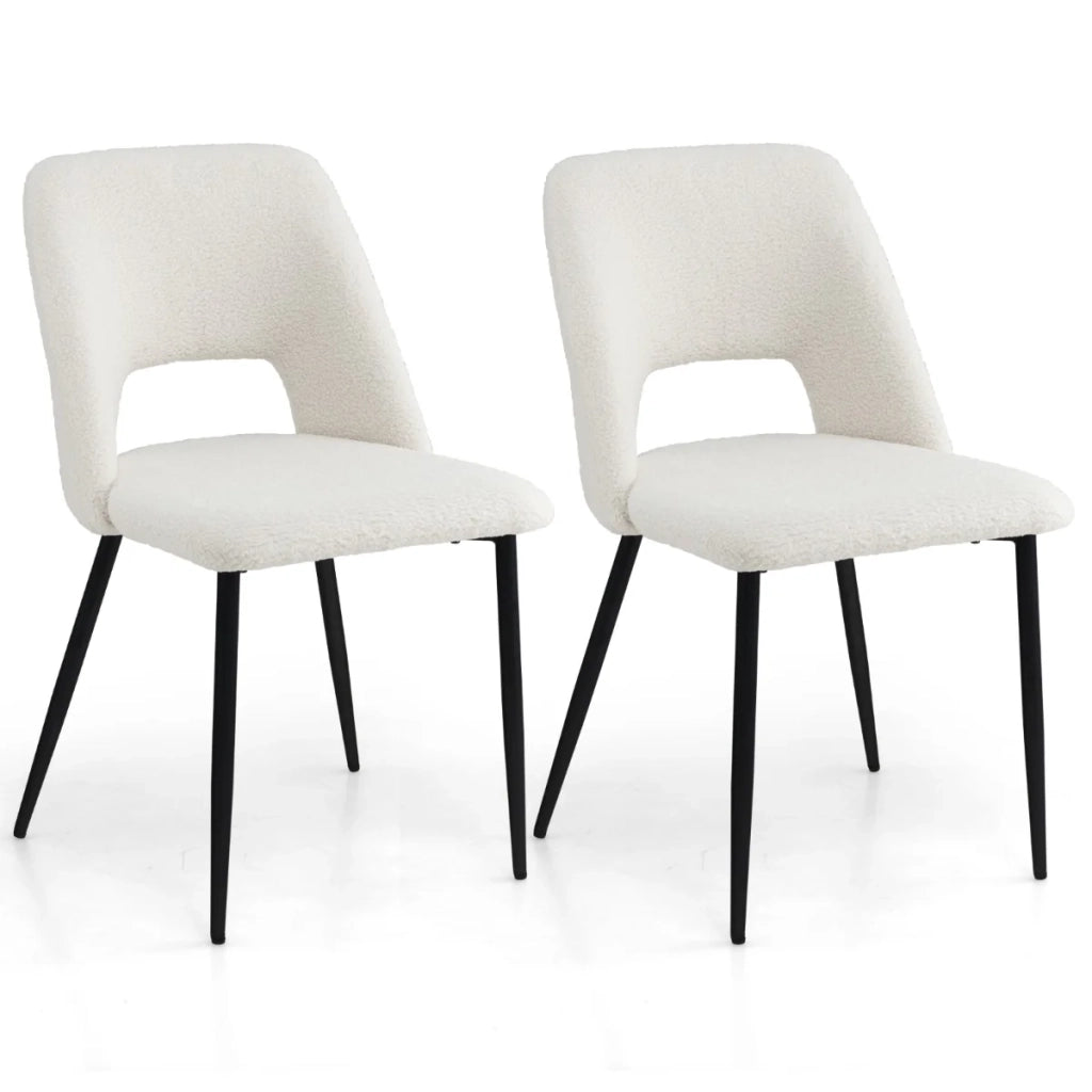 Set di 2 sedie da pranzo 48,5 x 57 x 85 cm comfort ergonomico design moderno metallo beige 20_0011782