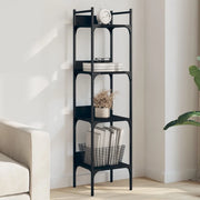 Libreria a 4 Ripiani Nera 35x30x138,5 cm in Legno Multistratocod mxl 109826