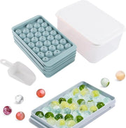 Mini-formi a forma di cubetto di ghiaccio 33 x 3 pezzi con coperchio e maniglia per ghiaccio - Sostegno per cubetti di ghiaccio perimetrale per il raffreddamento di bevande - Caffè, succo.