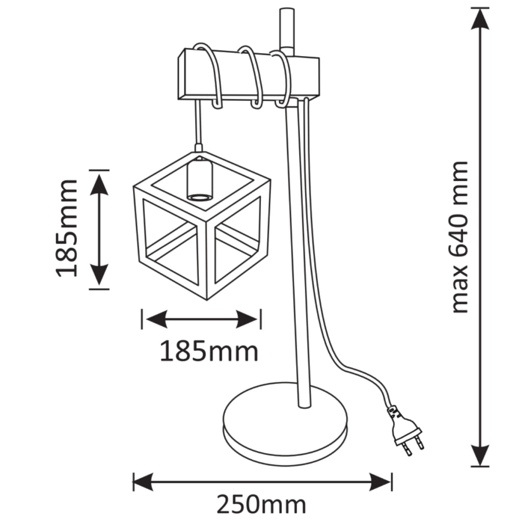 Lampada da tavolo Sweden Polux metallo/legno E27 nera