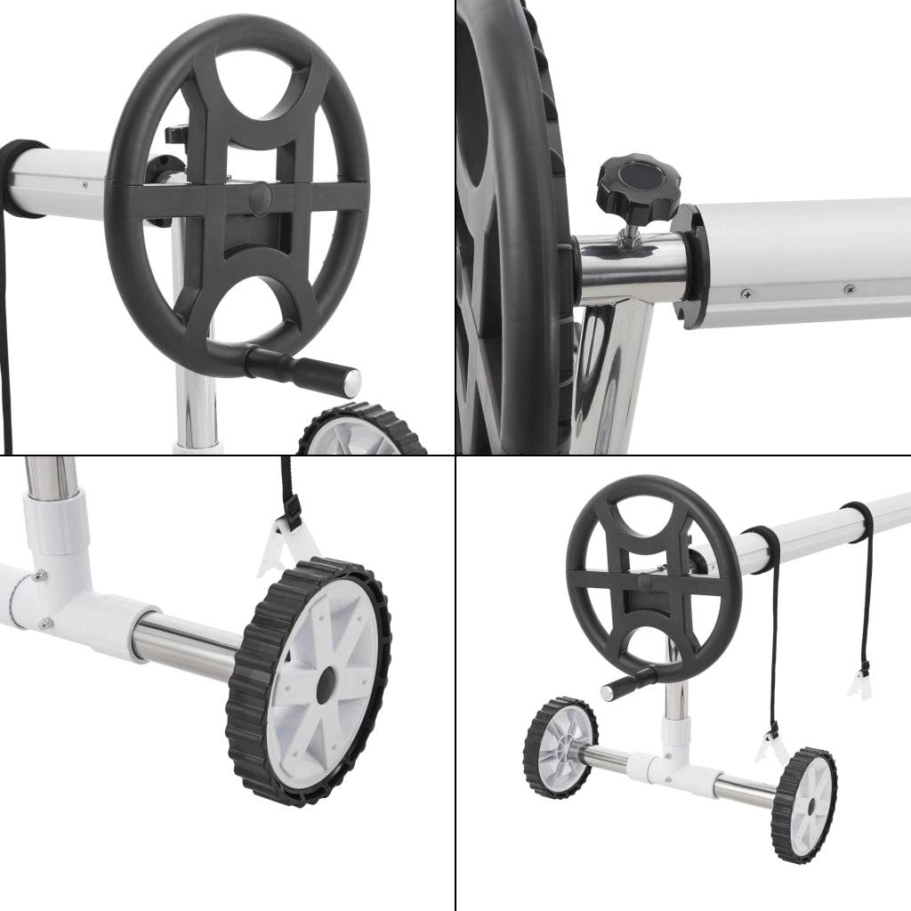 Avvolgitore Mobile 'Amorgo' per Telo da Piscina e Solare, Barra Telescopica Regolabile tra 300 - 630 cm [en.casa]