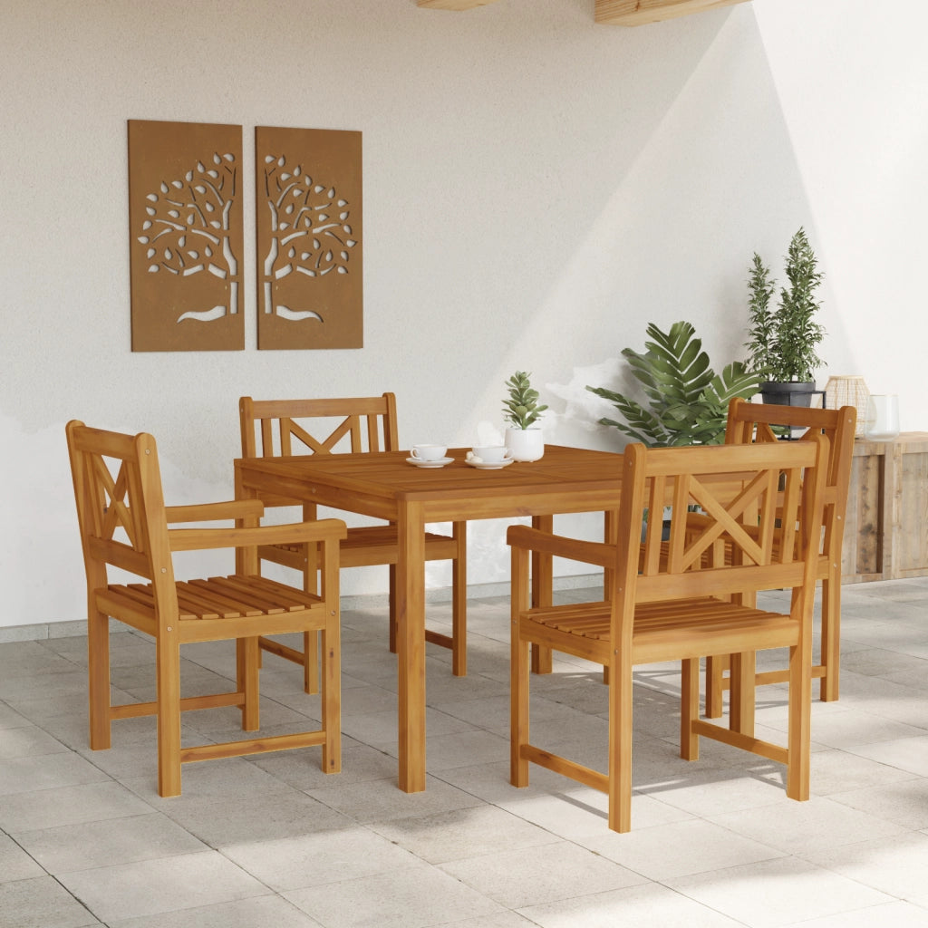 Set da Pranzo da Giardino  5 Pezzi Legno Massello di Acacia