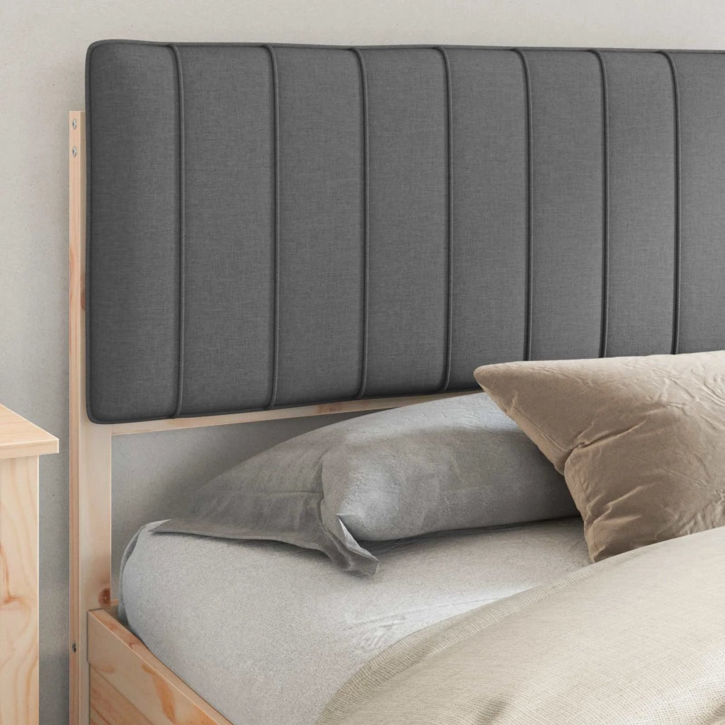 Letto con Testiera Rivestita Grigio scuro 200 x 200 cm 3398210
