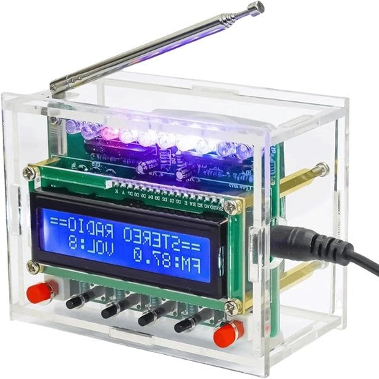 Kit di montaggio per progetti di soldeo - Pacchetto di montaggio per ricevitori FM 87-108 MHz ricevitore radio a onde radio per apprendimento e insegnamento