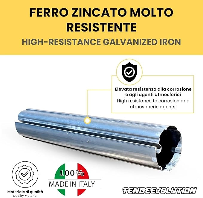 Rullo Avvolgitore Ferro Zincato Ø70 | Tenda da Sole | Lunghezza 3m | Universale & Resistente