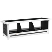 Nido per Galline 95x37x34 cm a 3 Aree con Base Rialzata e Tetto in Legno e Bitume Grigio