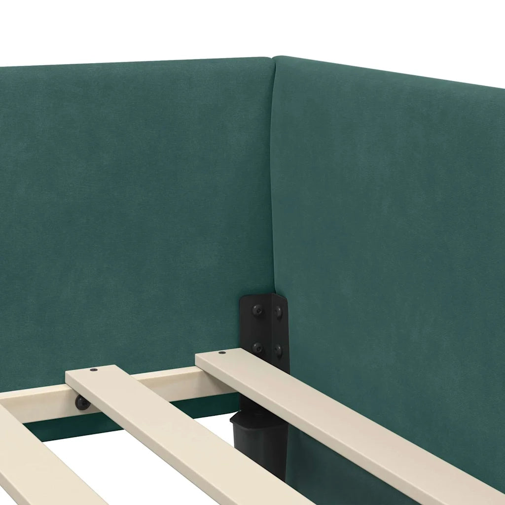 Cornice del letto ad angolo Verde Scuro 80 cm x 200 cm Velluto 42016063