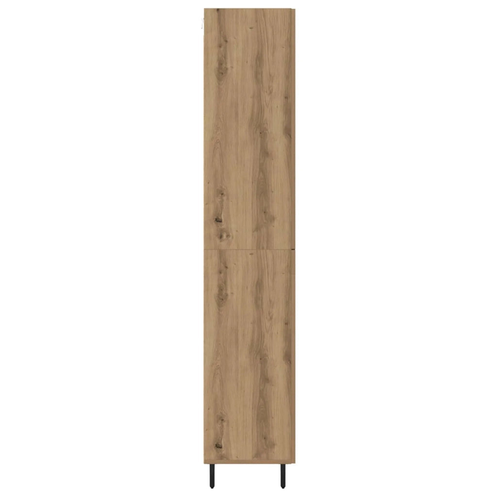 Credenza 2 pcs Rovere artigianale Legno Stratificato e Vetro 3415934