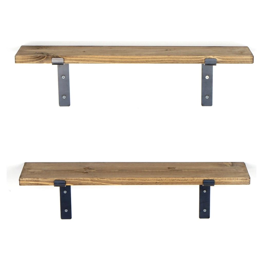 Perano, Mensola 2 Ripiani, 60x14x16h cm Marrone Naturale
