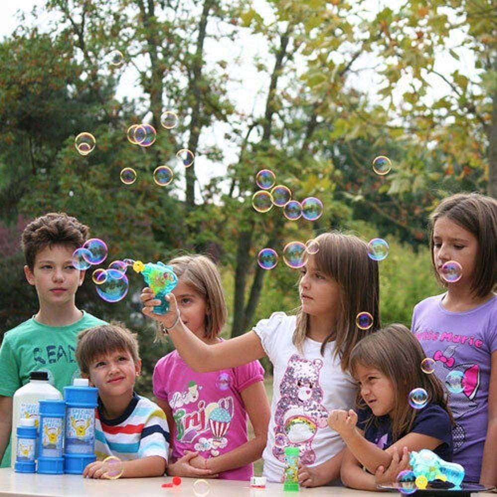Trade Shop - Pistola Spara Bolle Di Sapone Con Luci E Flacone 60 Ml Made In Italy Giocattoli -