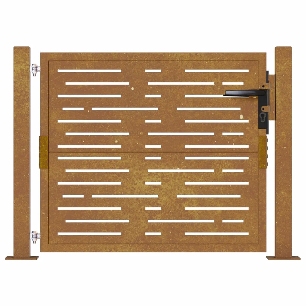 Cancello da giardino 100x75 cm in acciaio Corten design quadrato 153196