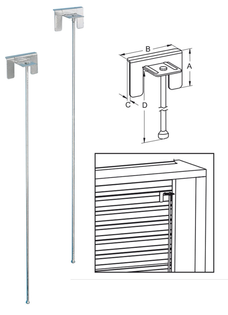 SICURA PER TAPPARELLA PLASTICA ASTA 39X480 MM- BOLIS ITALIA- 50,0 pz