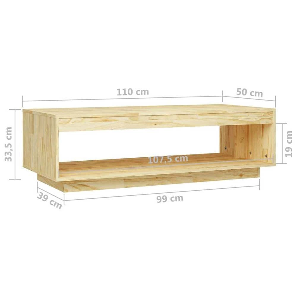 Coffee Table 110x50x33.5 Cm Solid Pine Wood