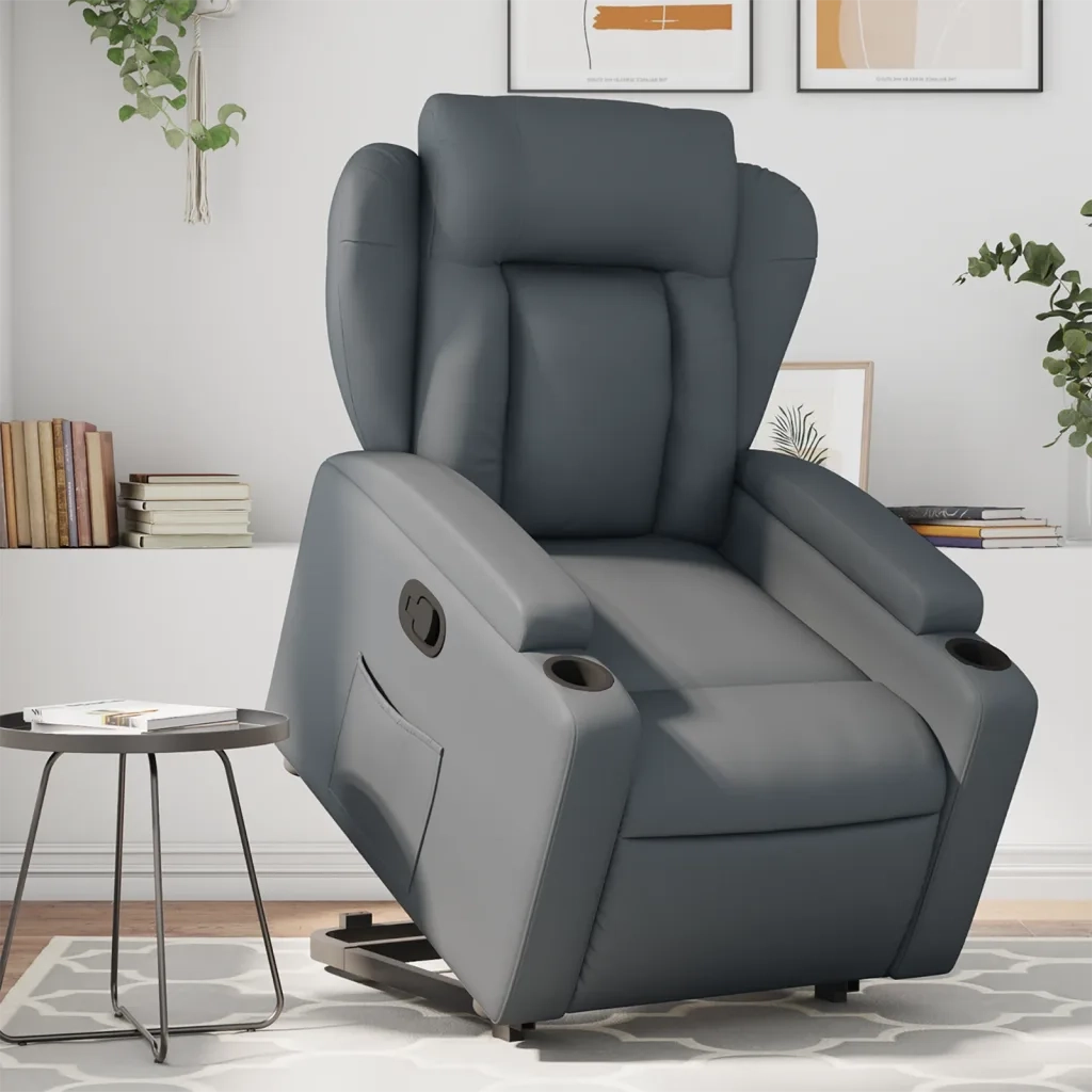 Poltrona Alzapersona Reclinabile Grigio in Similpellecod mxl 85100