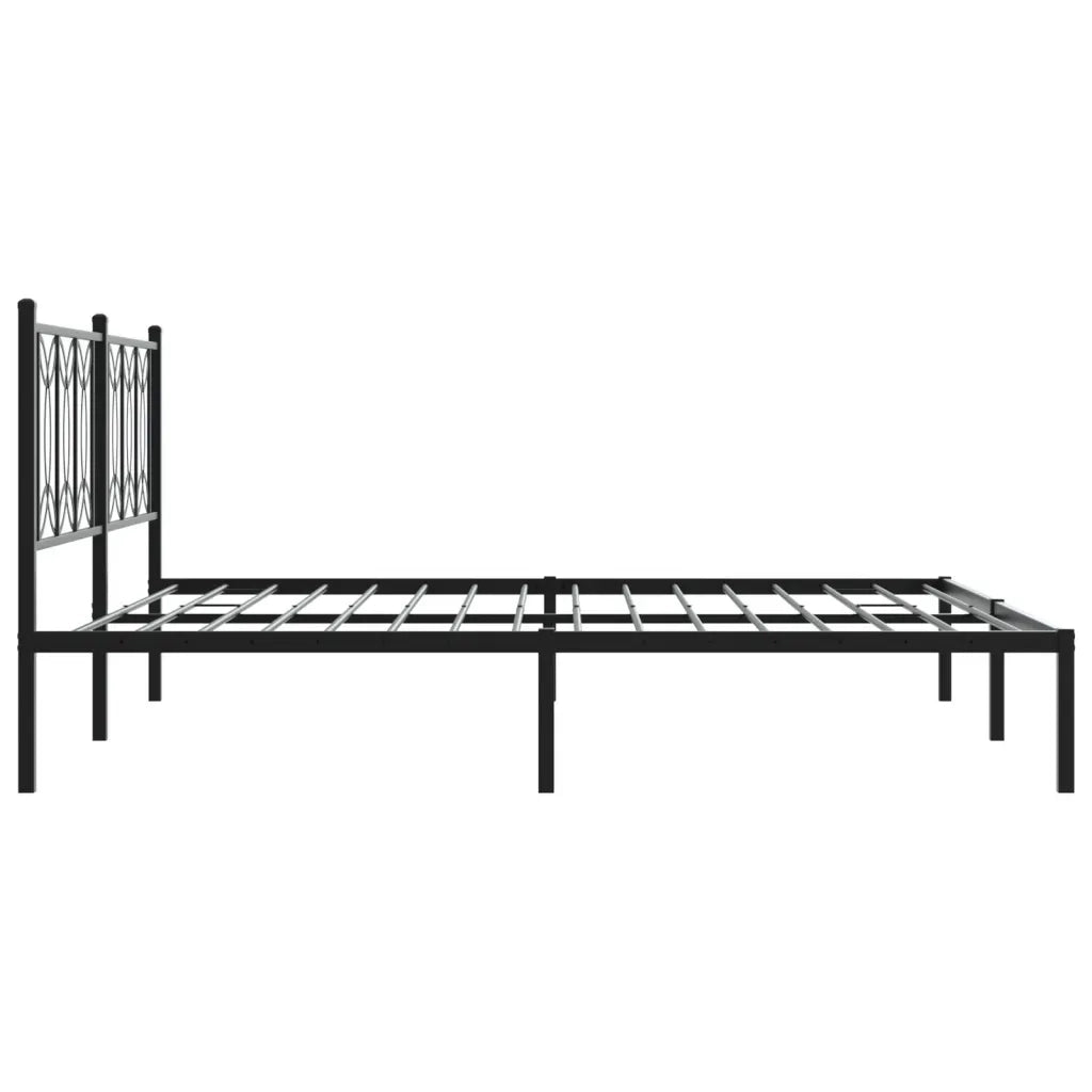 Giroletto con Testiera-Struttura Letto con testiera in Metallo Nero 183x213 cm 594653