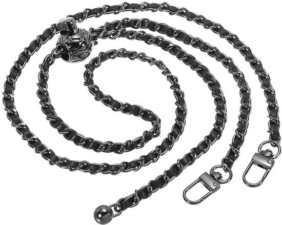 Maniglione per Tasche in PU e Acciaio da 120 cm - Cinturino di Sostituzione con Catena Metallica