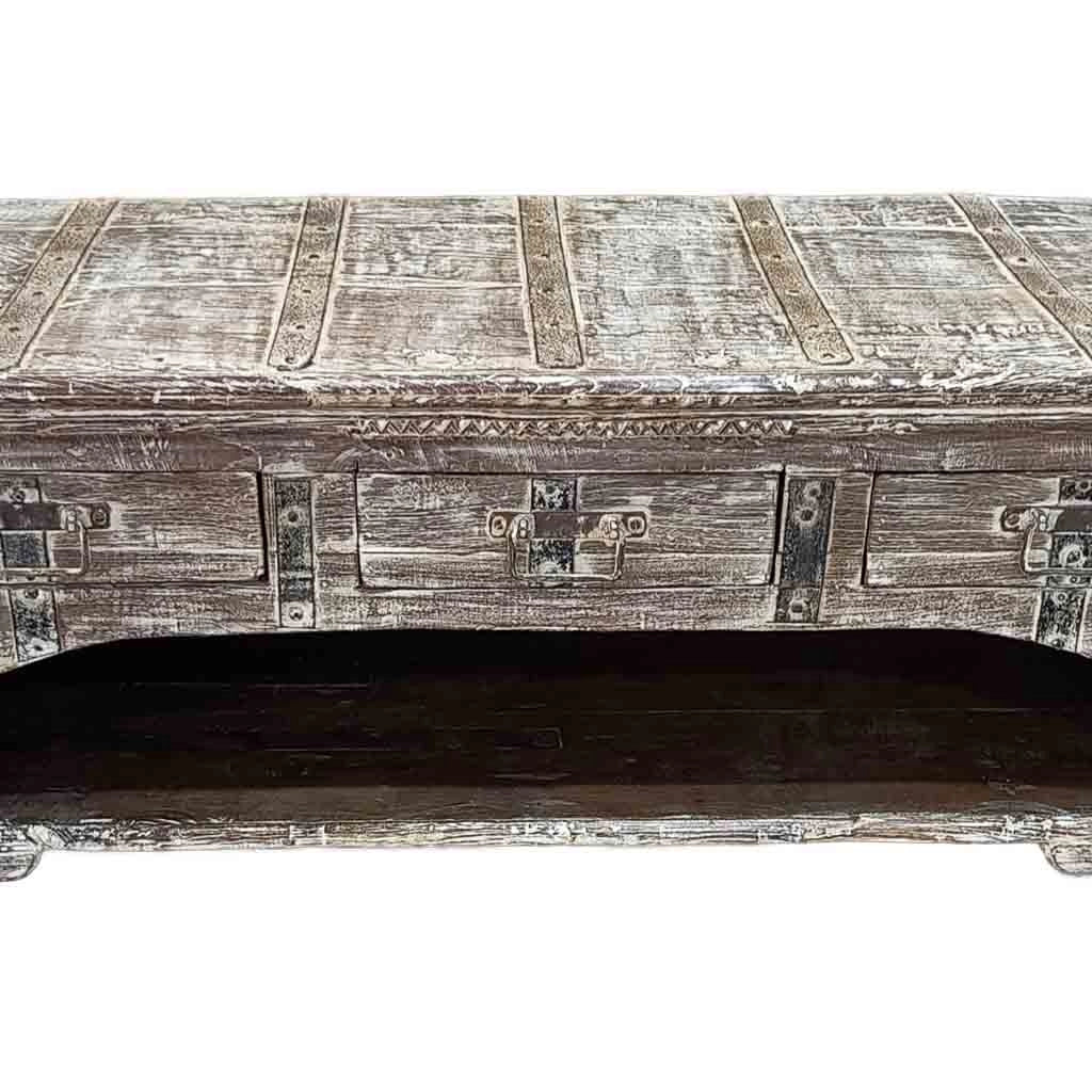 Mobile basso artigianale in legno 165-175x45x57h cm