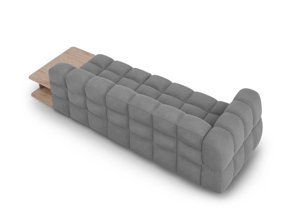 Cosmopolitan Design - Divano modulare destro "Sky" 4 posti in velluto grigio chiaro 